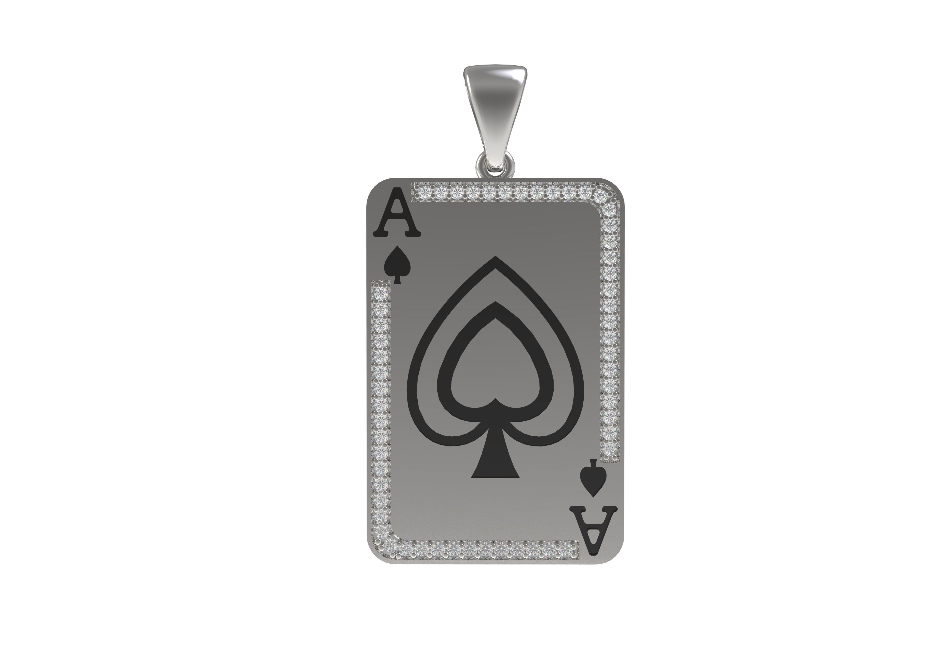Ace Playing Card Pendant 3D print model_11