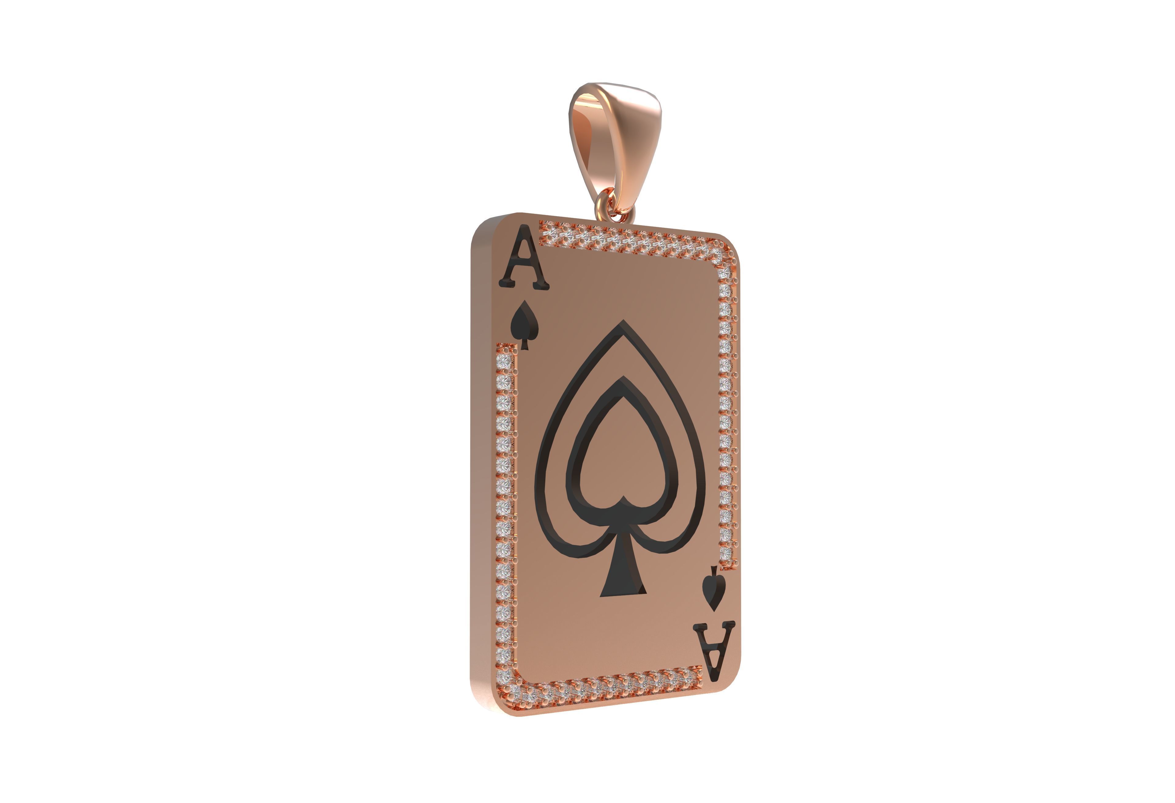 Ace Playing Card Pendant 3D print model_10