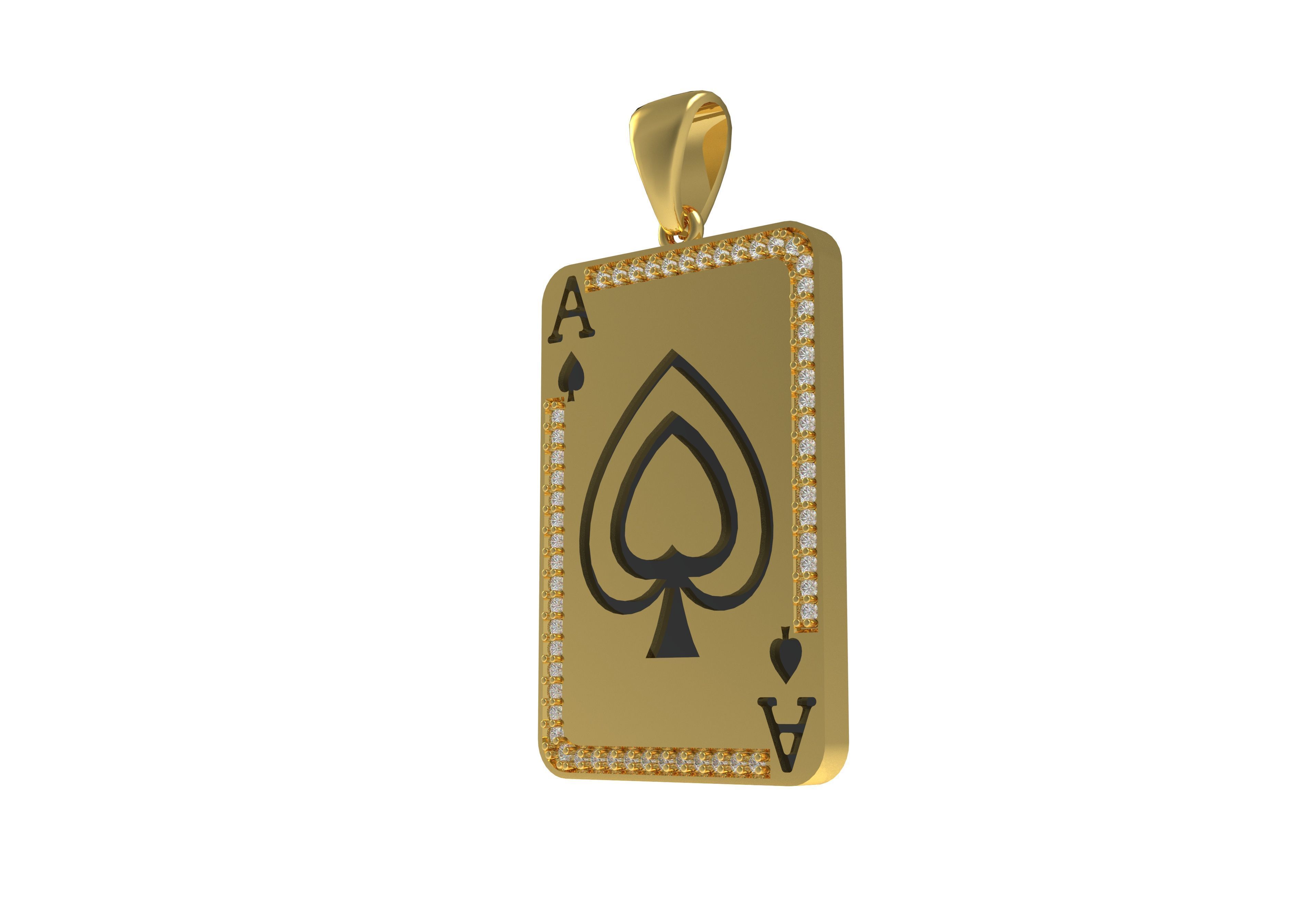 Ace Playing Card Pendant 3D print model_3