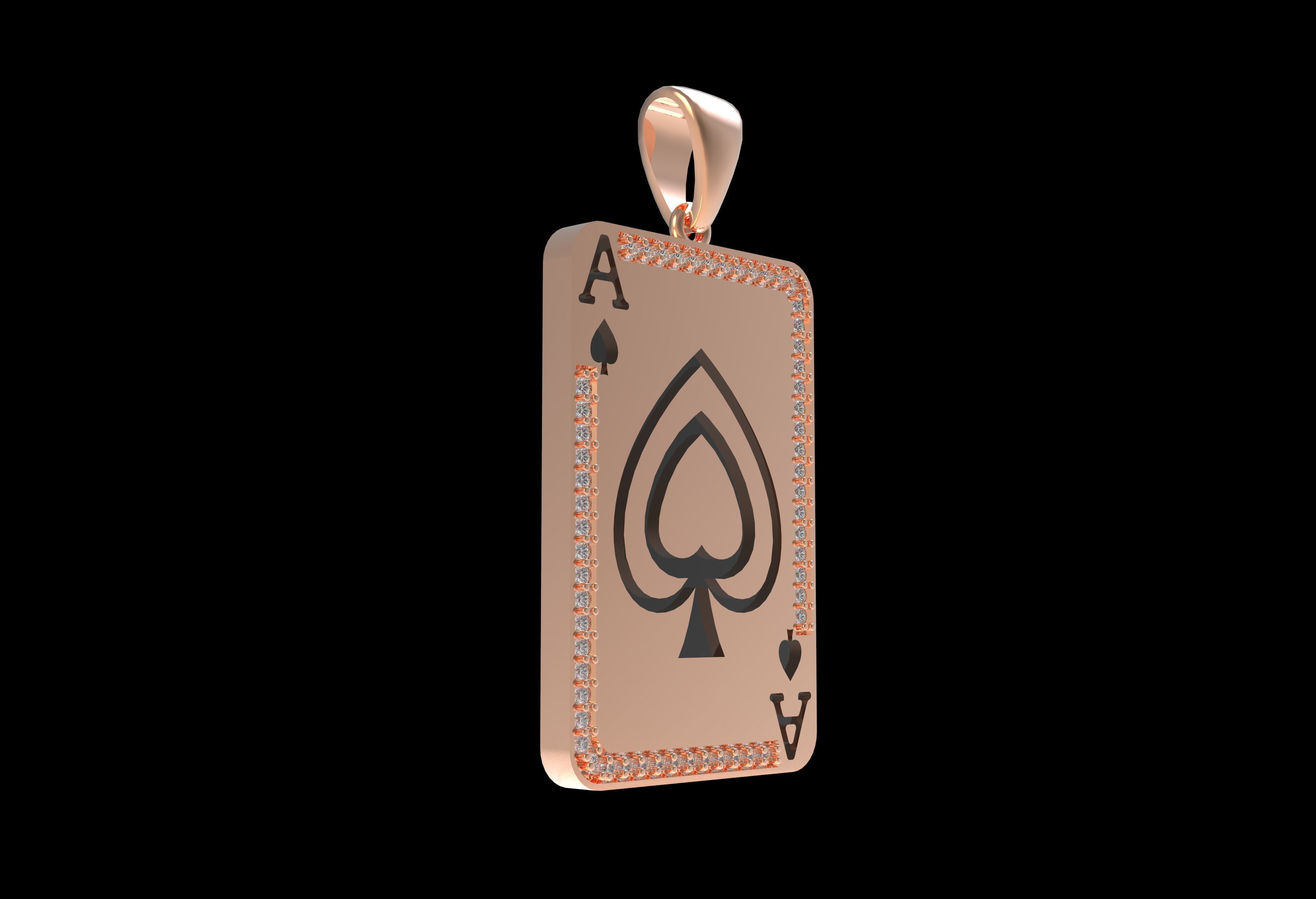 Ace Playing Card Pendant 3D print model_26