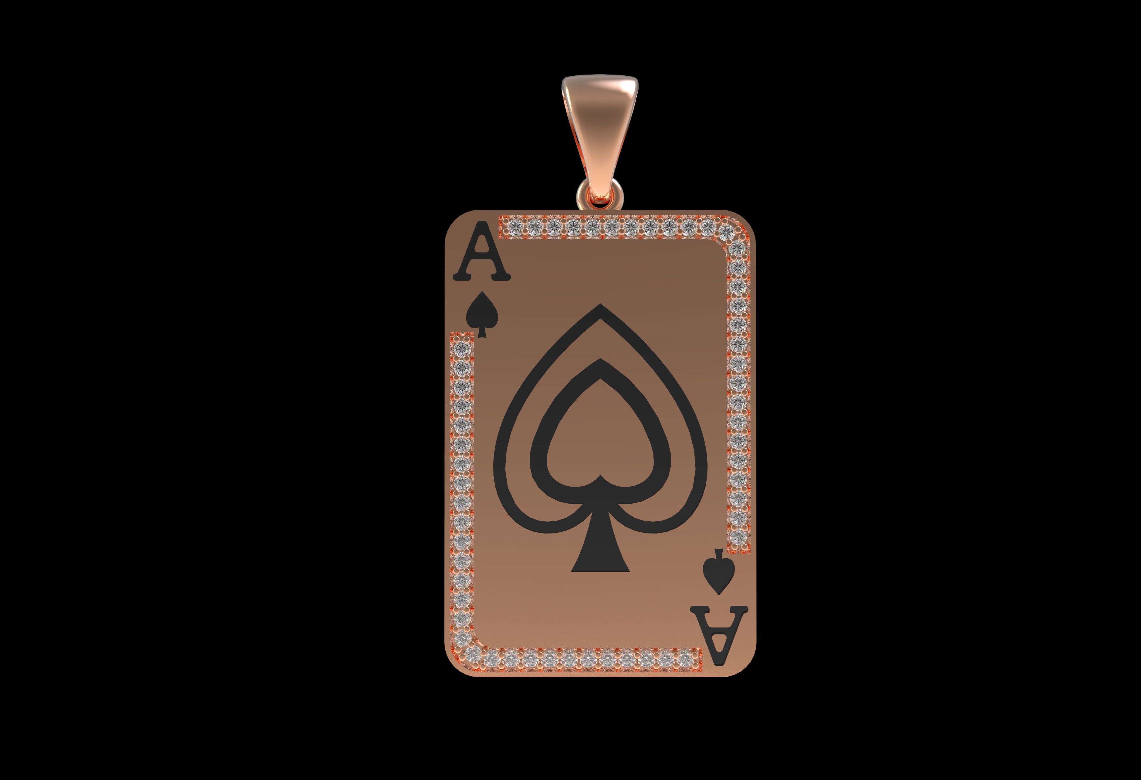 Ace Playing Card Pendant 3D print model_23