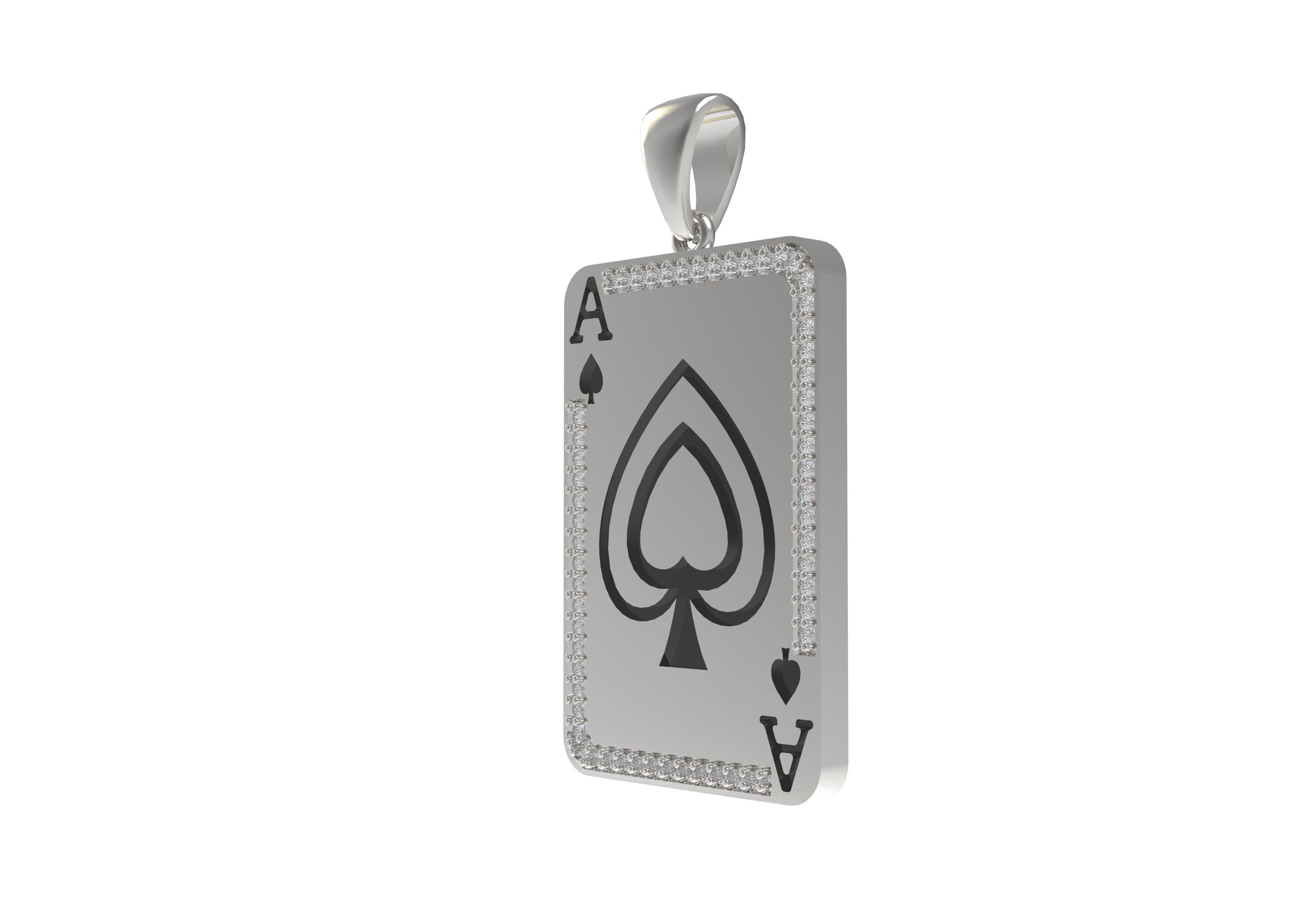 Ace Playing Card Pendant 3D print model_13