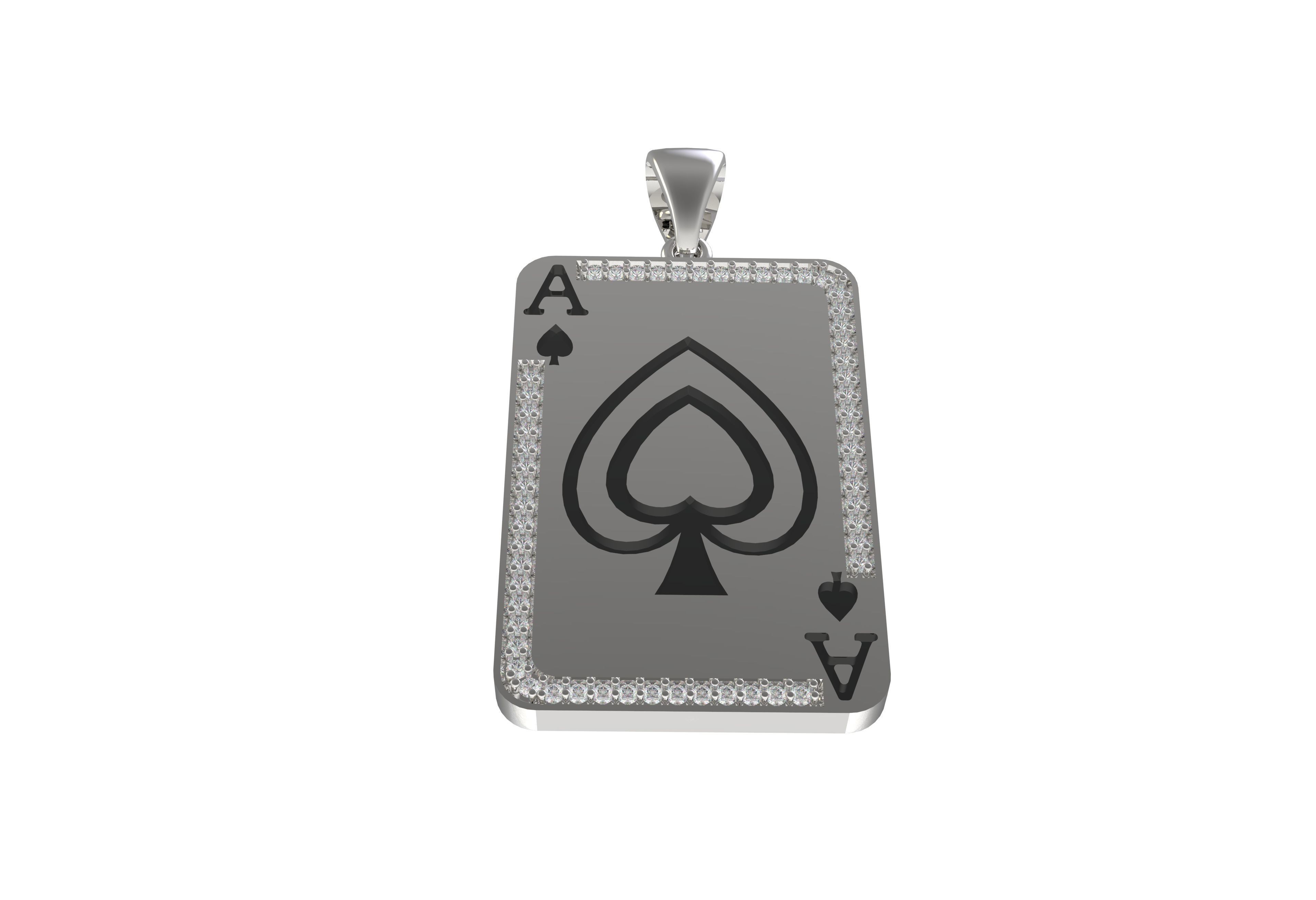 Ace Playing Card Pendant 3D print model_12