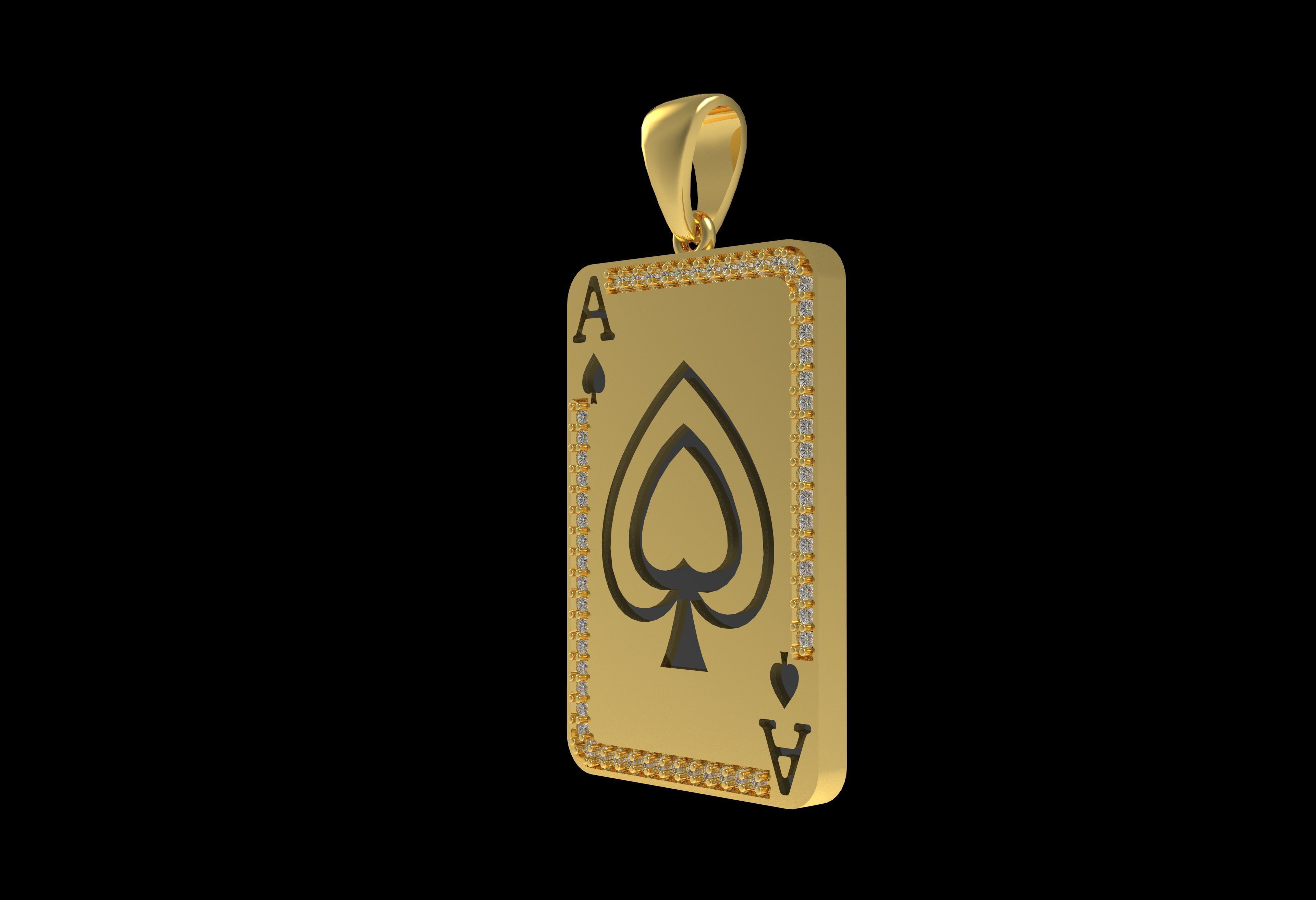 Ace Playing Card Pendant 3D print model_17