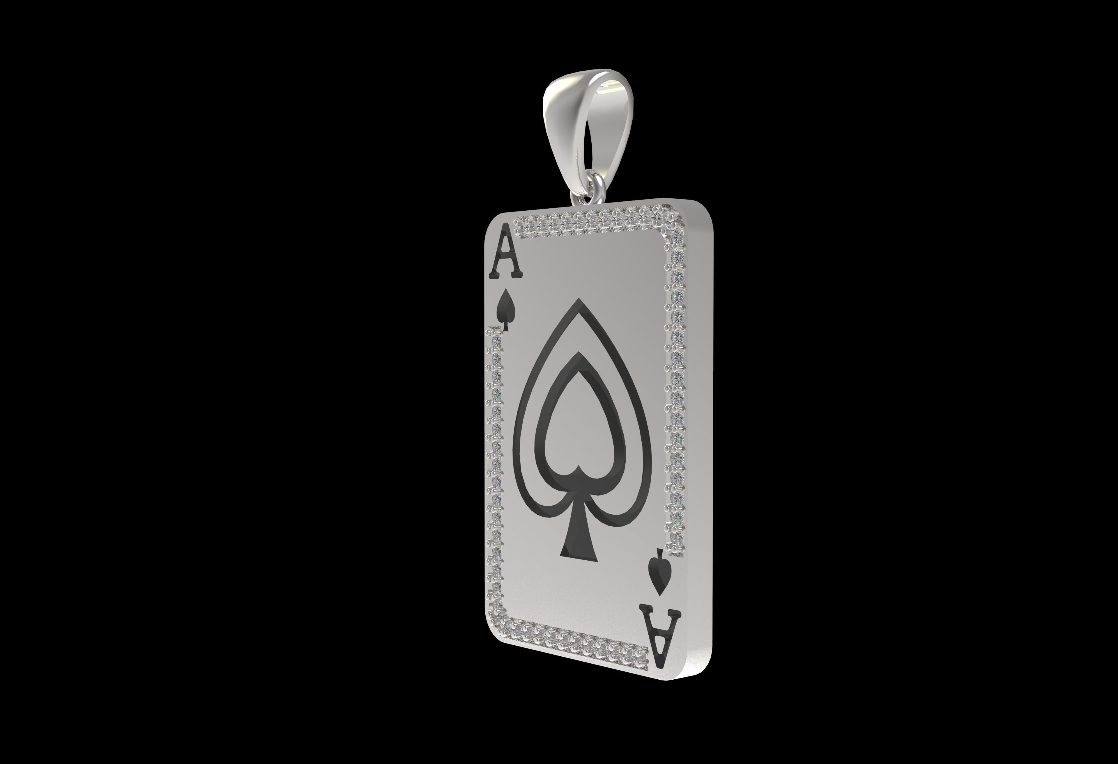 Ace Playing Card Pendant 3D print model_21
