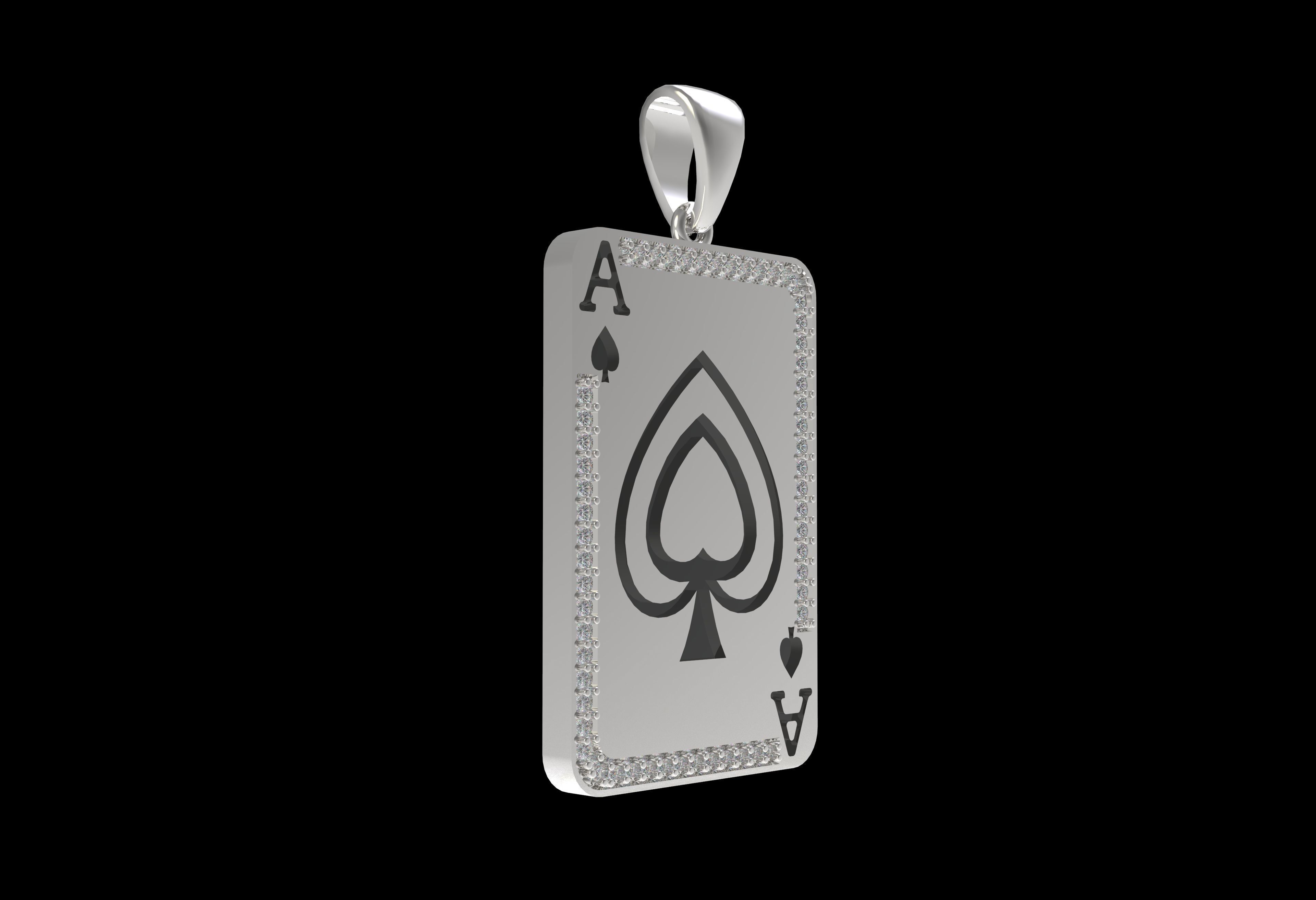 Ace Playing Card Pendant 3D print model_22