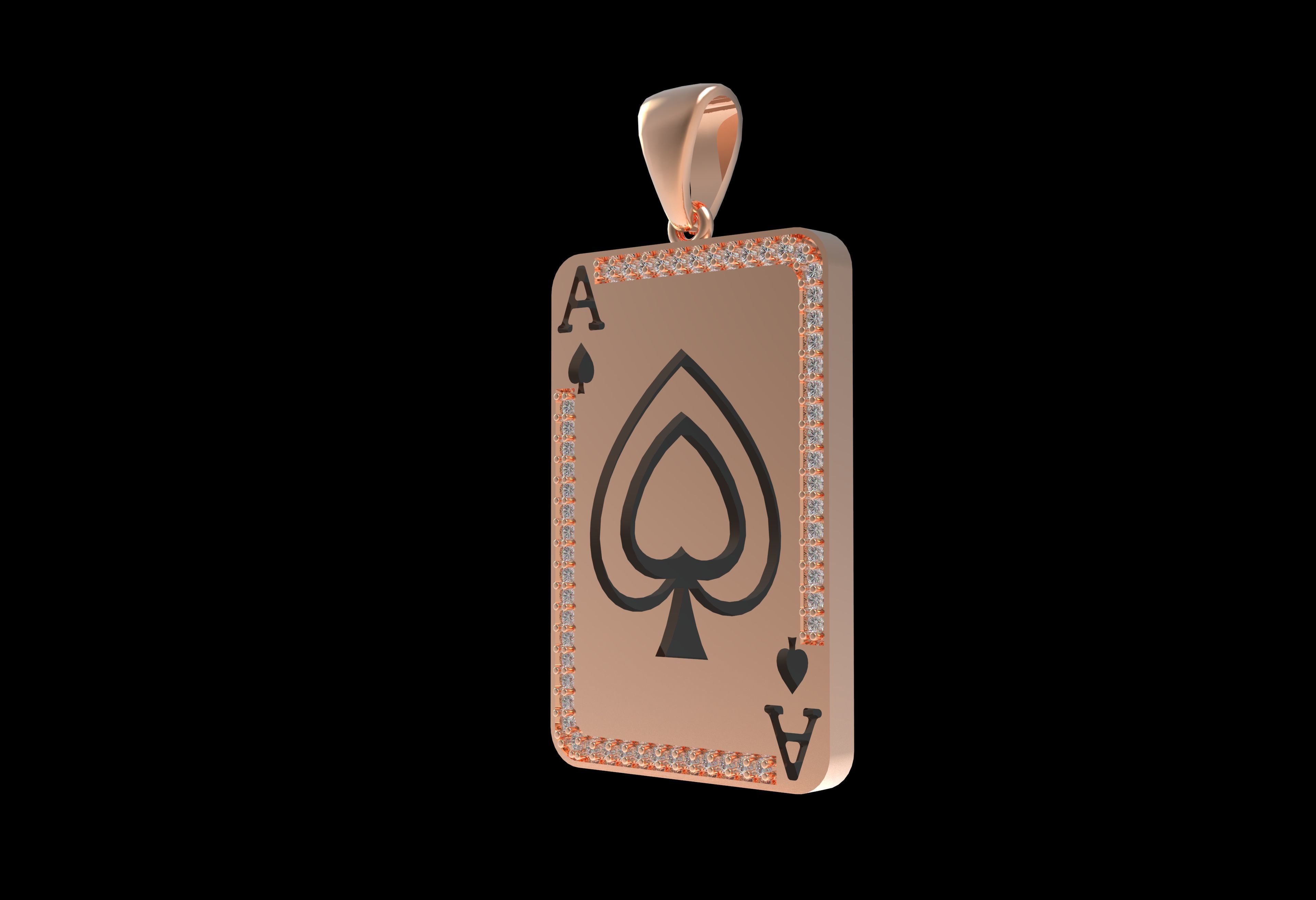 Ace Playing Card Pendant 3D print model_25