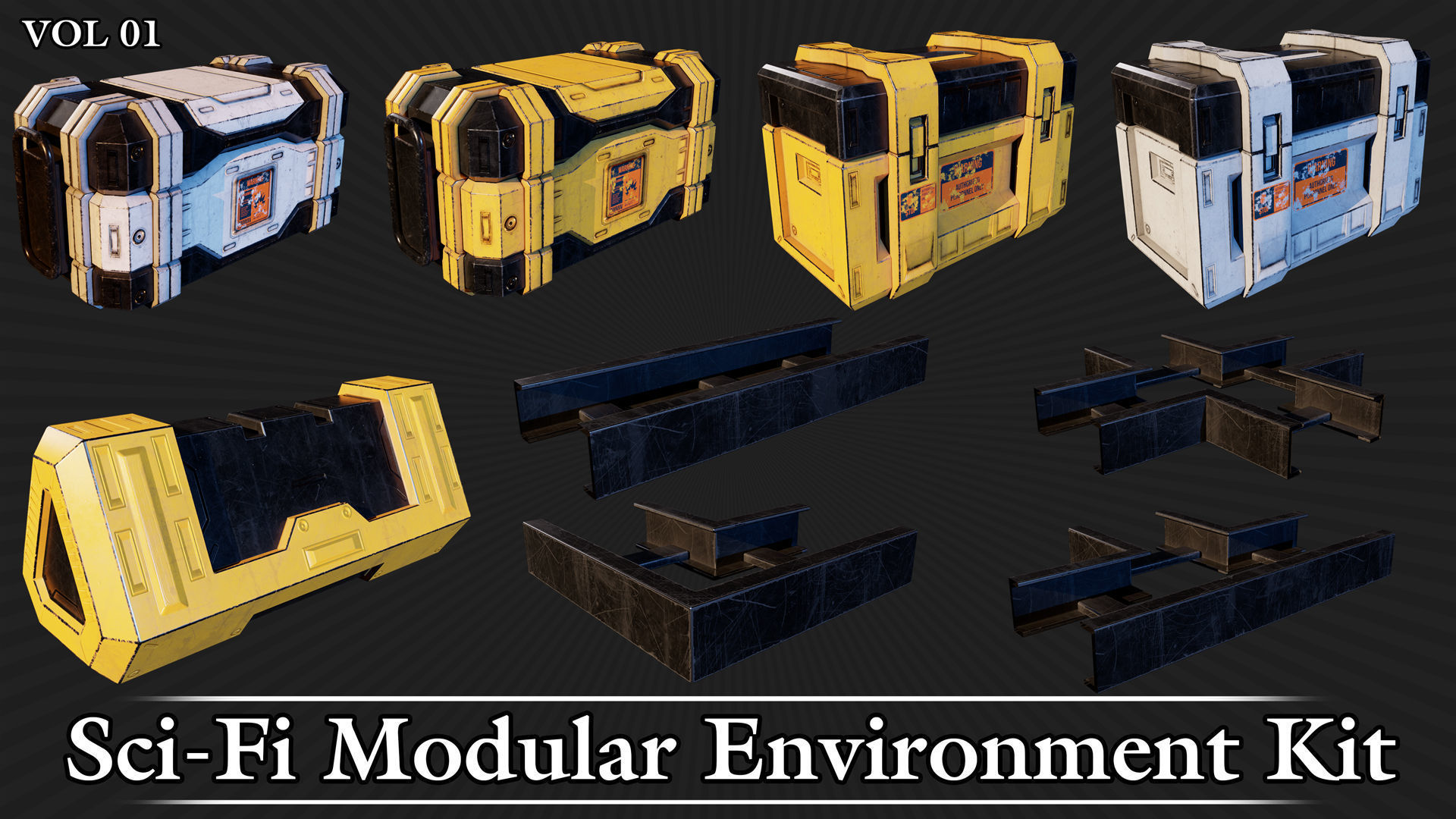 Sci-Fi Modular Environment Kit VOL01 Low-poly 3D model_26