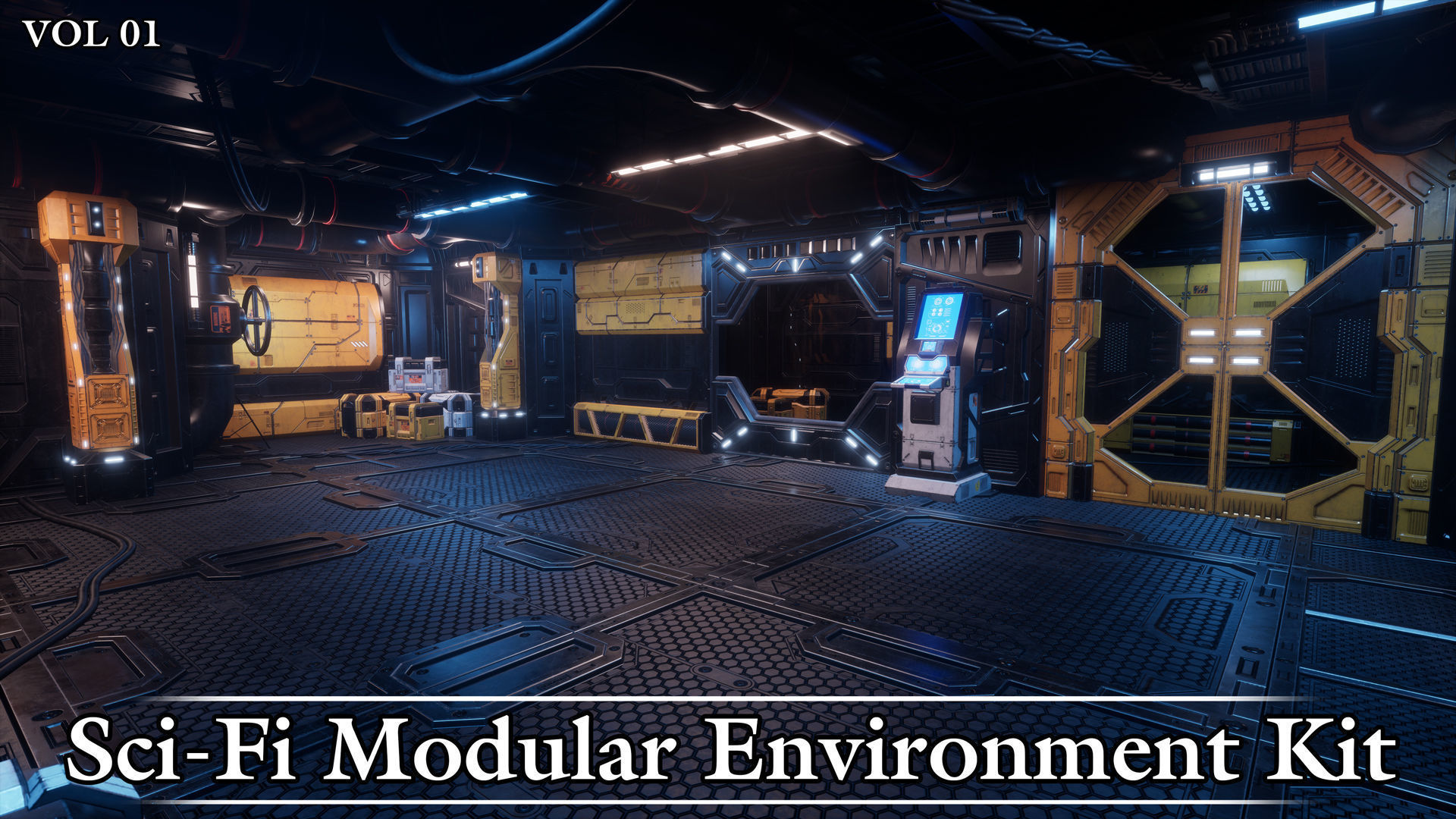 Sci-Fi Modular Environment Kit VOL01 Low-poly 3D model_7
