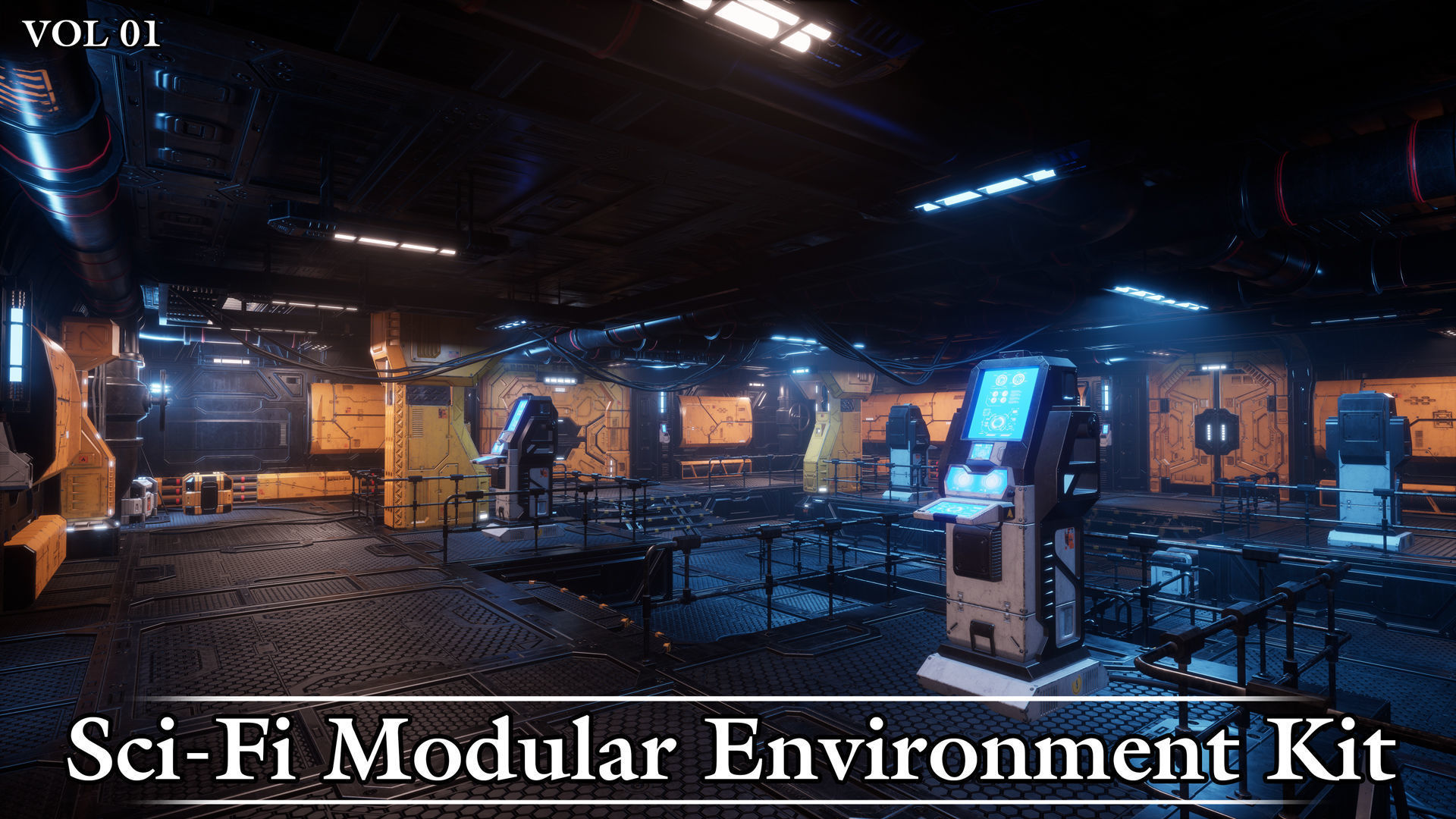 Sci-Fi Modular Environment Kit VOL01 Low-poly 3D model_3