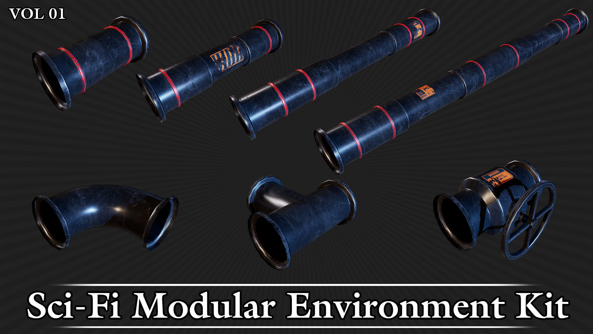 Sci-Fi Modular Environment Kit VOL01 Low-poly 3D model_25
