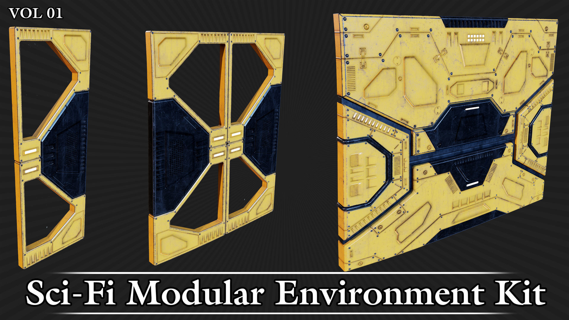Sci-Fi Modular Environment Kit VOL01 Low-poly 3D model_22