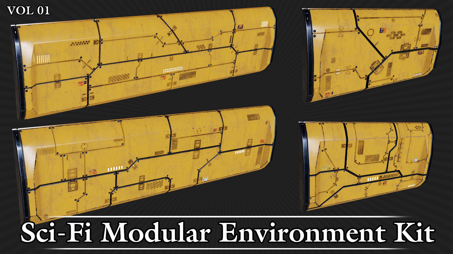 Sci-Fi Modular Environment Kit VOL01 Low-poly 3D model_11