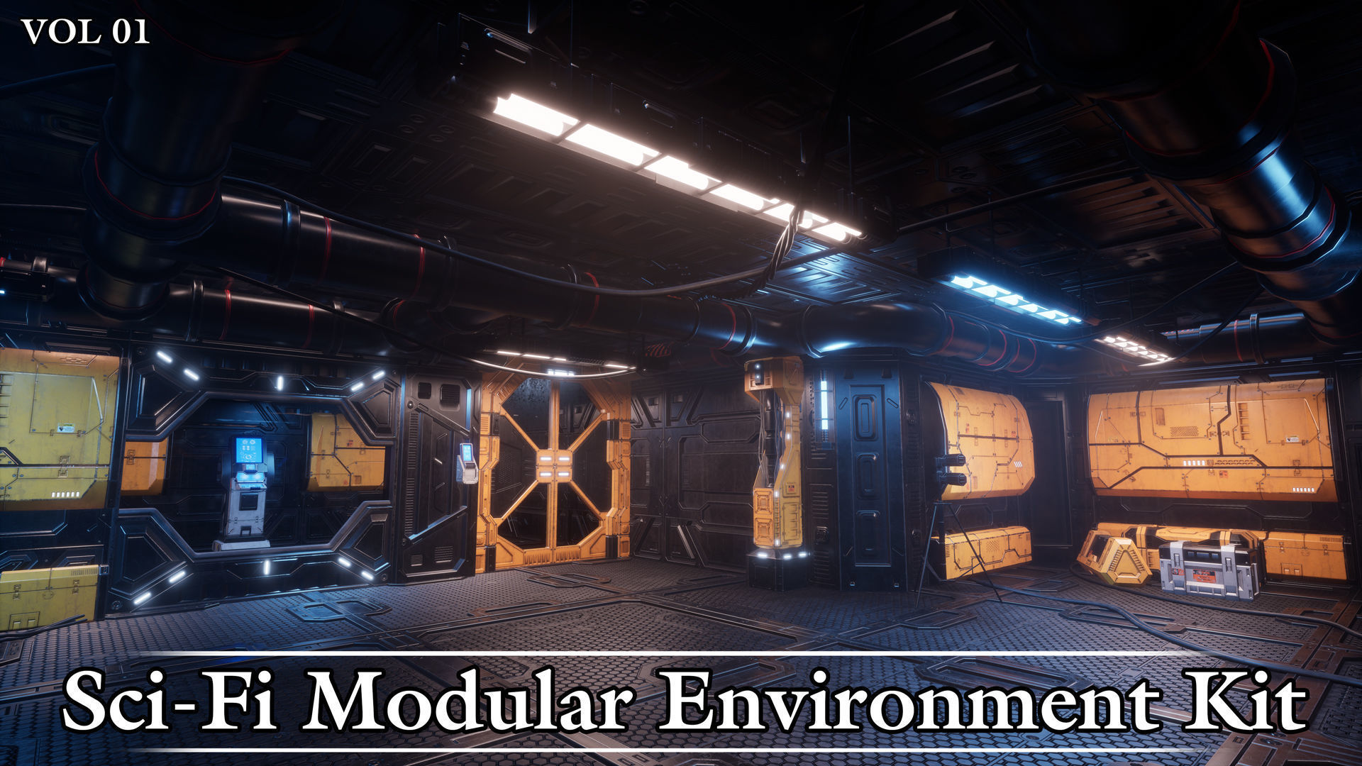 Sci-Fi Modular Environment Kit VOL01 Low-poly 3D model_8