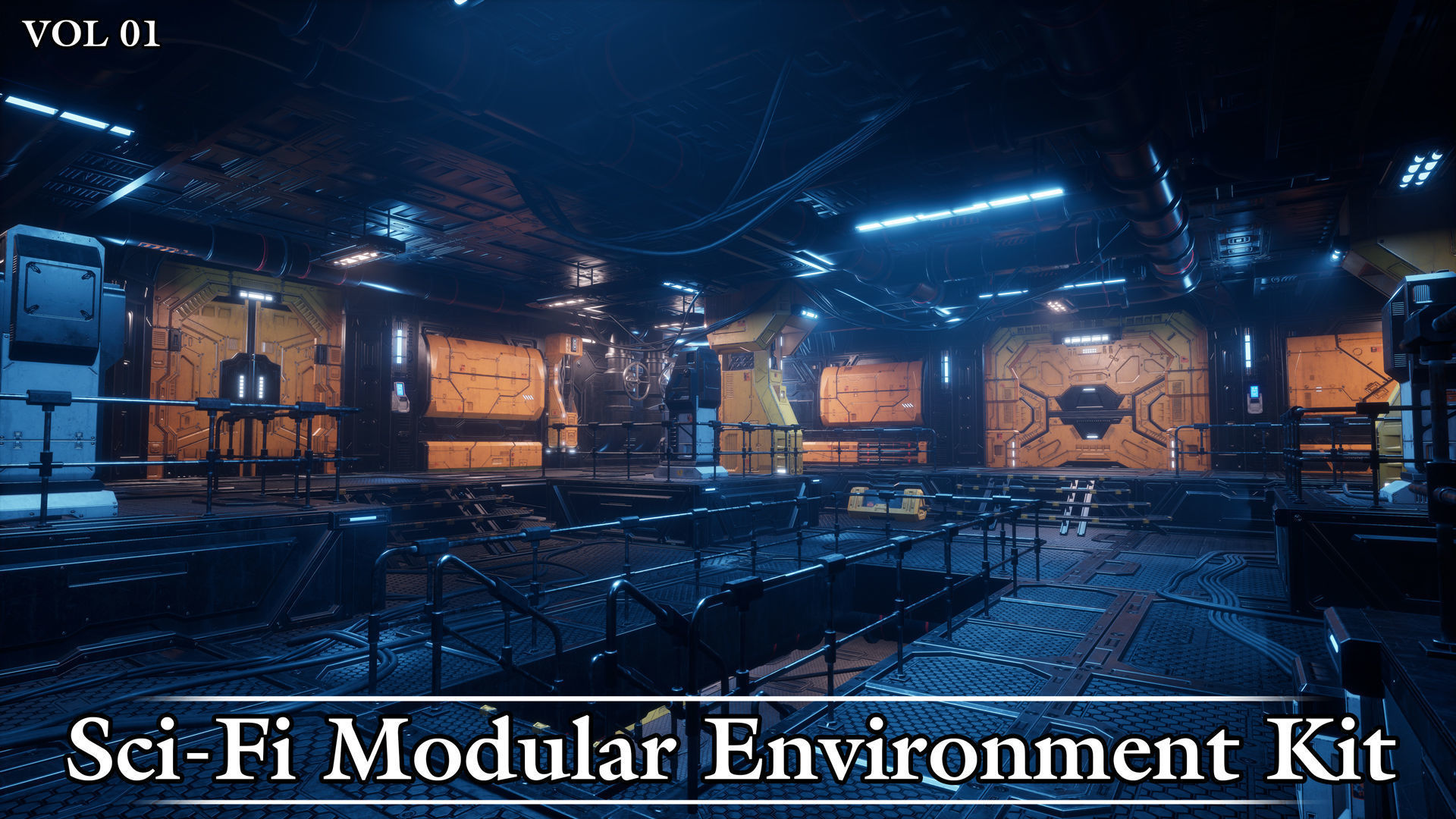 Sci-Fi Modular Environment Kit VOL01 Low-poly 3D model_4