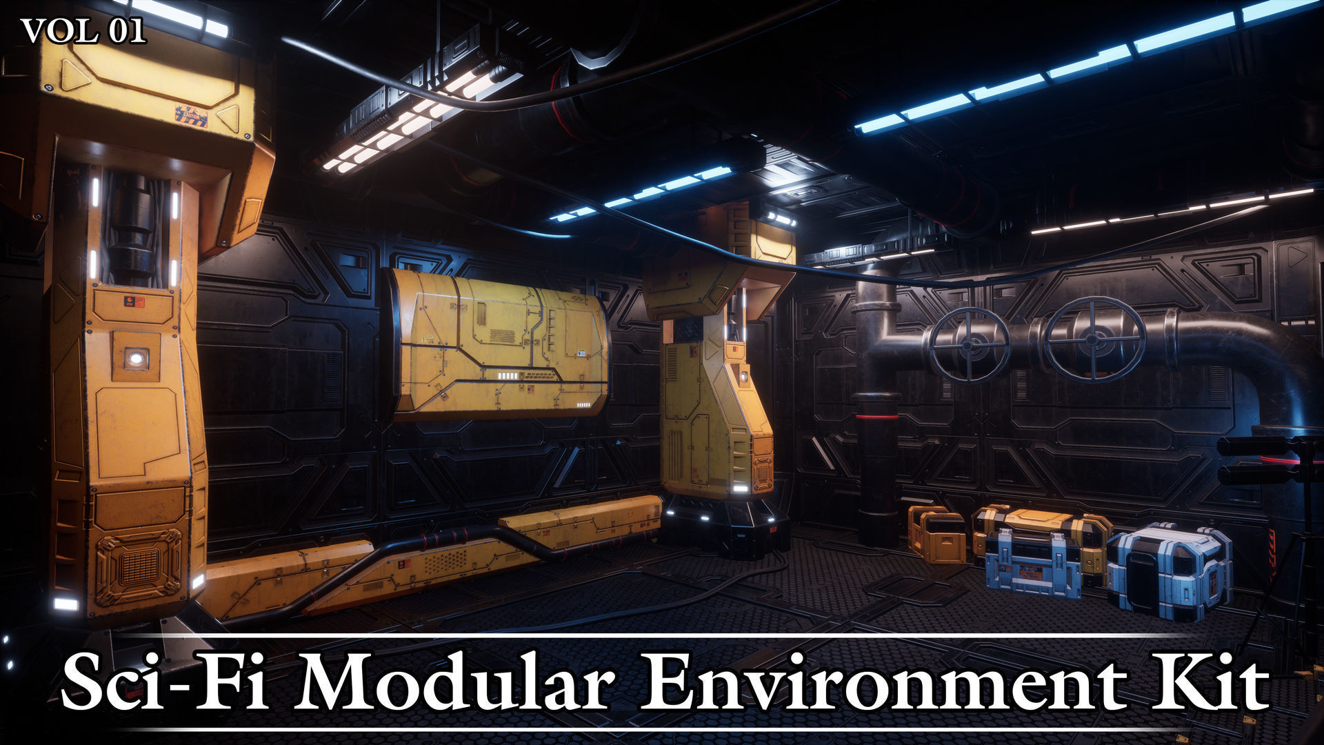 Sci-Fi Modular Environment Kit VOL01 Low-poly 3D model_10