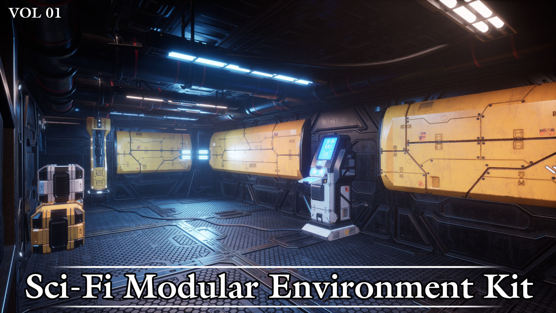 Sci-Fi Modular Environment Kit VOL01 Low-poly 3D model_9