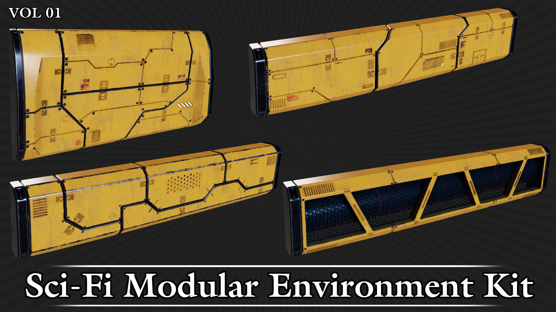 Sci-Fi Modular Environment Kit VOL01 Low-poly 3D model_12