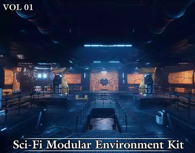 Sci-Fi Modular Environment Kit VOL01 Low-poly 3D model Sci-Fi Modular Environment Kit VOL01 Low-poly 3D model
