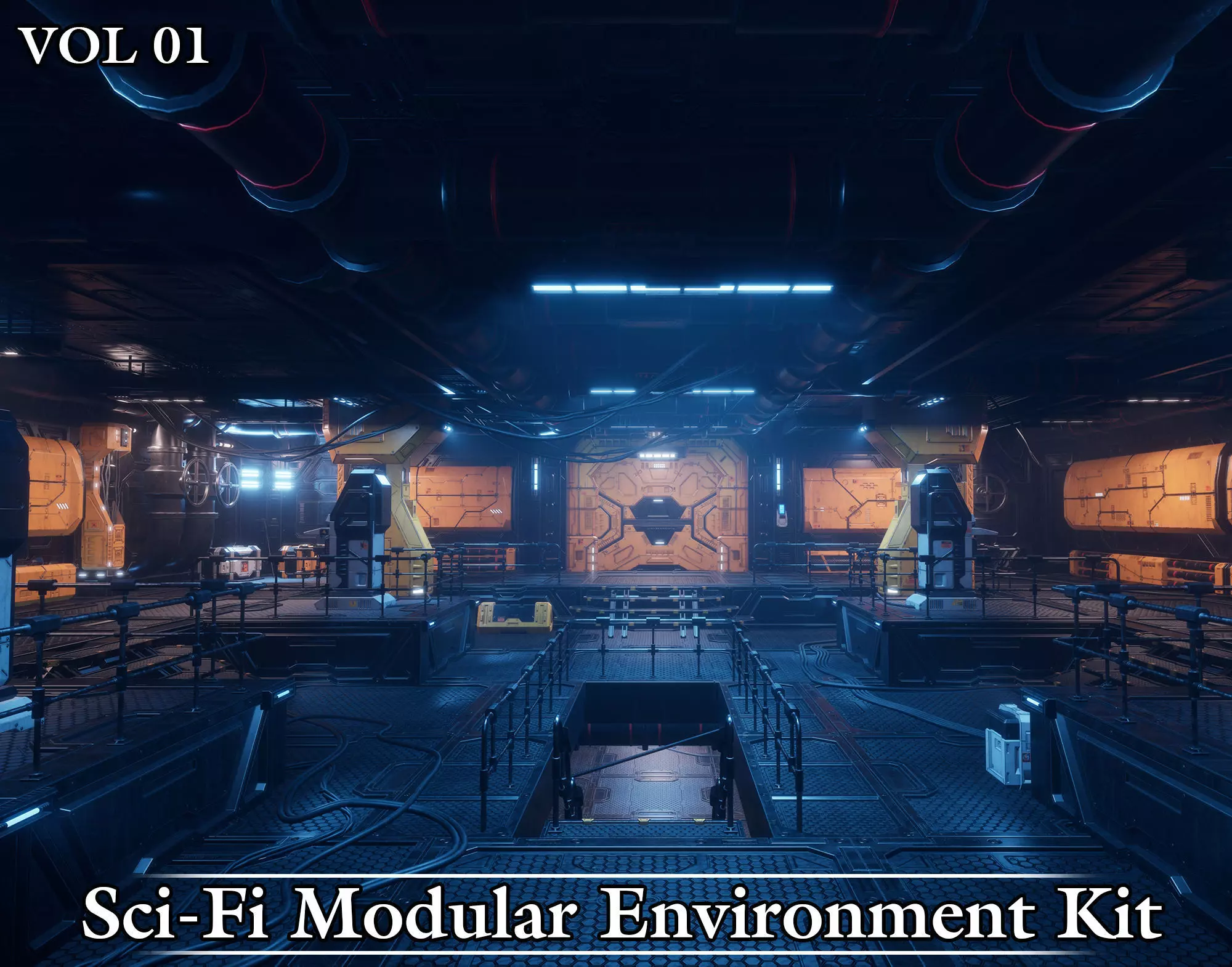 Sci-Fi Modular Environment Kit VOL01 Low-poly 3D model_0