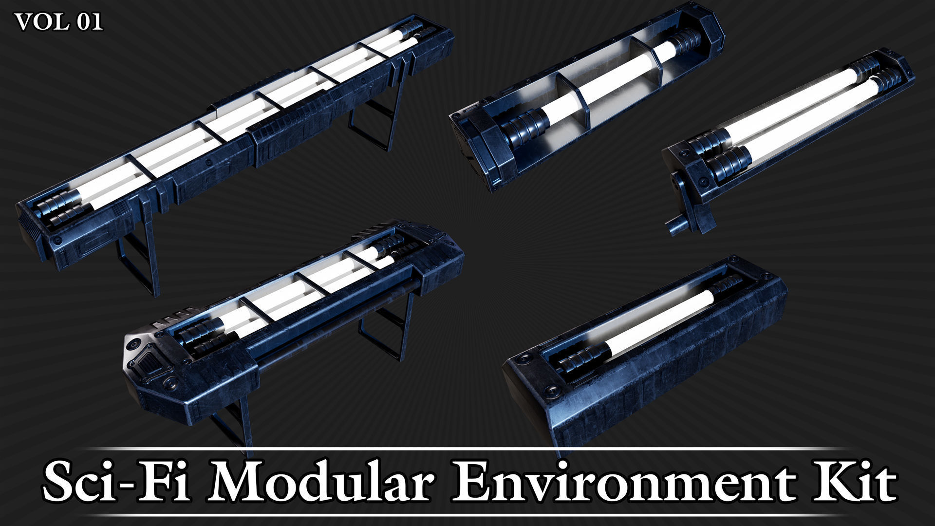 Sci-Fi Modular Environment Kit VOL01 Low-poly 3D model_23