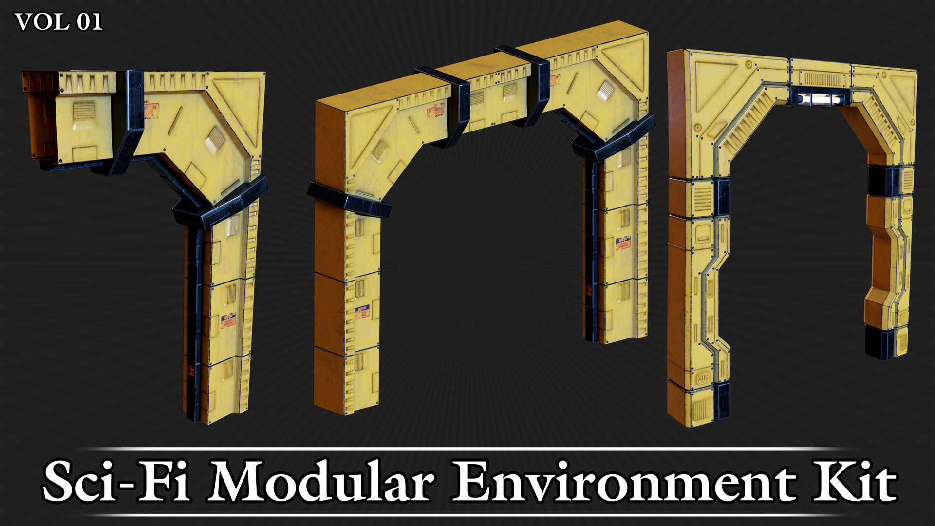 Sci-Fi Modular Environment Kit VOL01 Low-poly 3D model_20