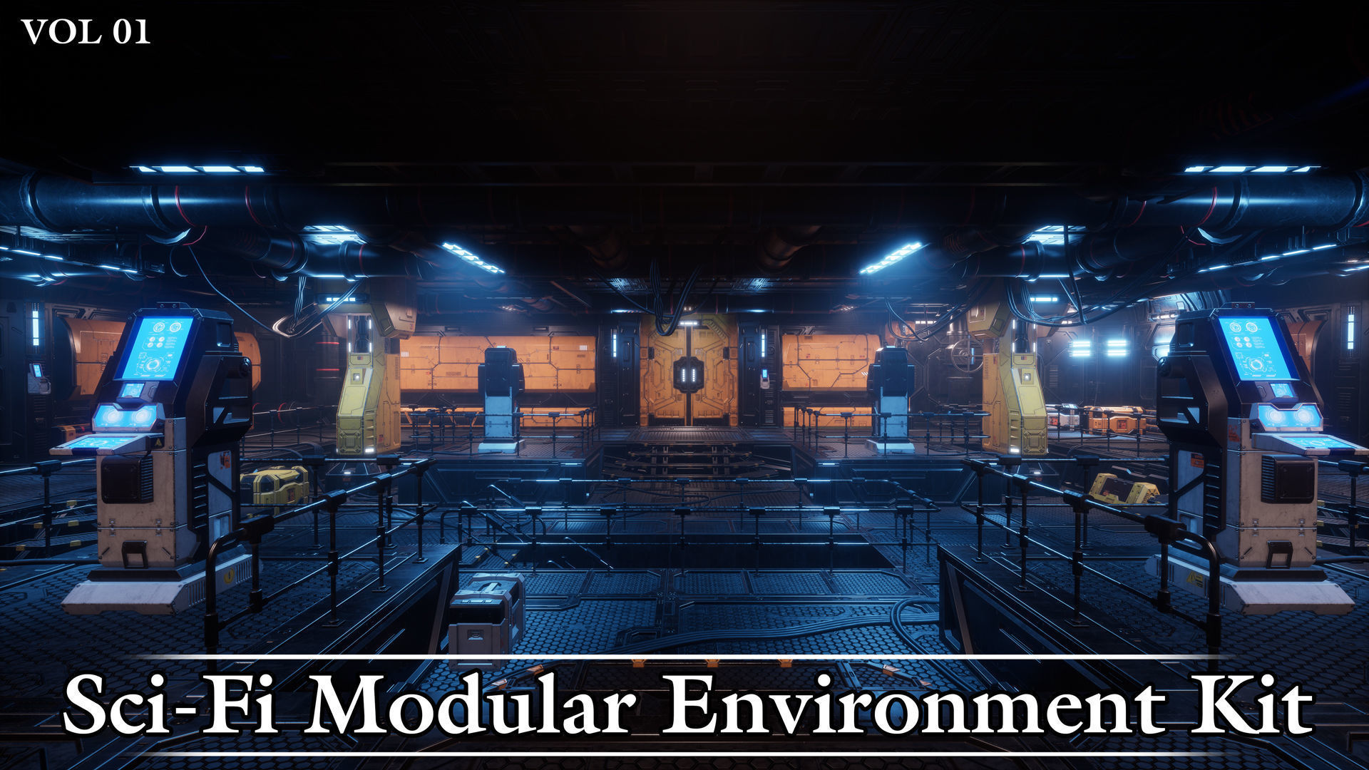 Sci-Fi Modular Environment Kit VOL01 Low-poly 3D model_5