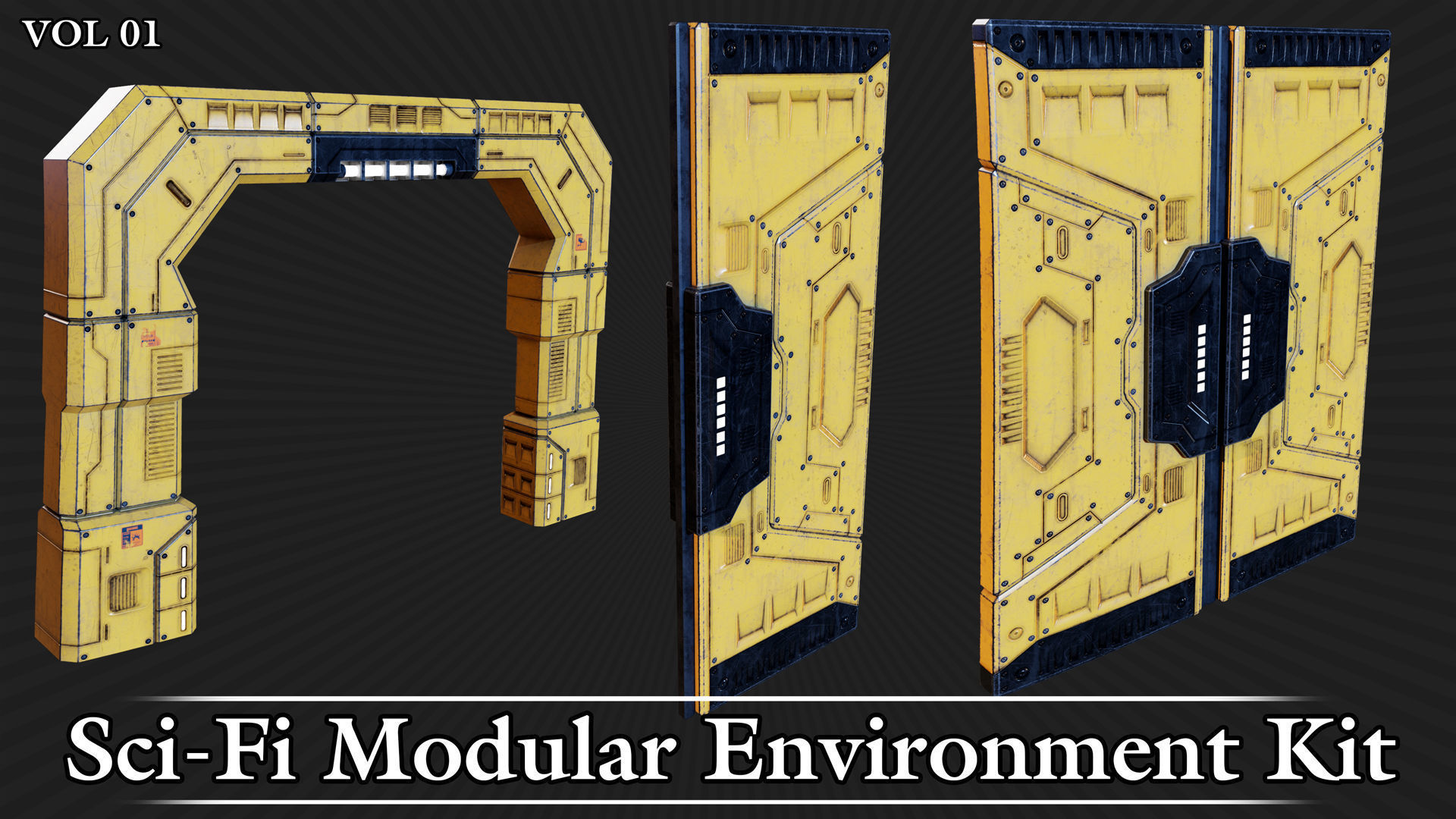 Sci-Fi Modular Environment Kit VOL01 Low-poly 3D model_21