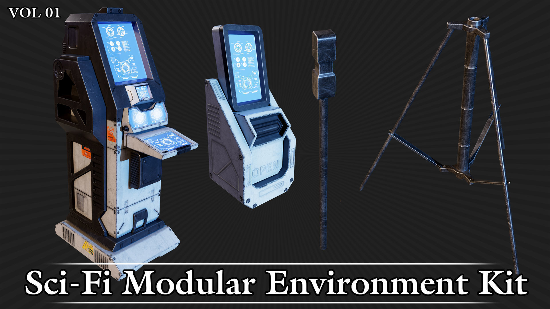 Sci-Fi Modular Environment Kit VOL01 Low-poly 3D model_28