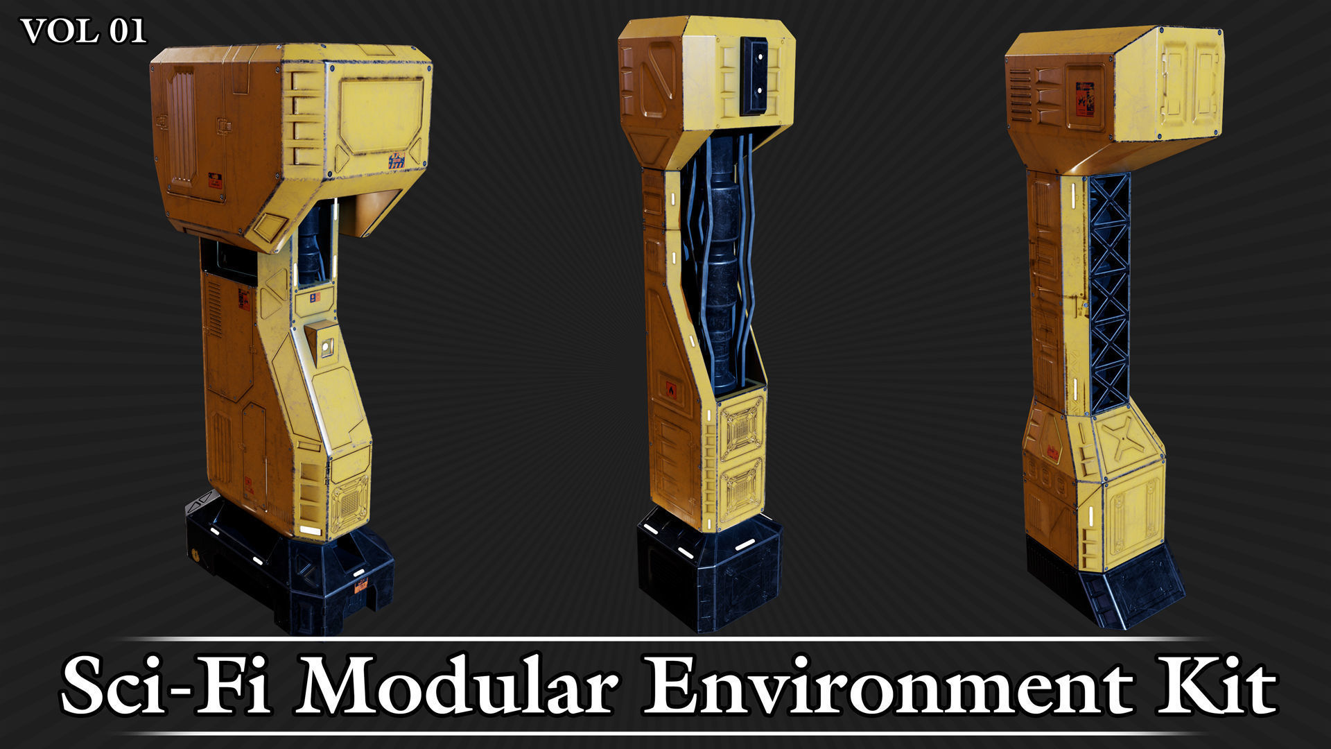 Sci-Fi Modular Environment Kit VOL01 Low-poly 3D model_24