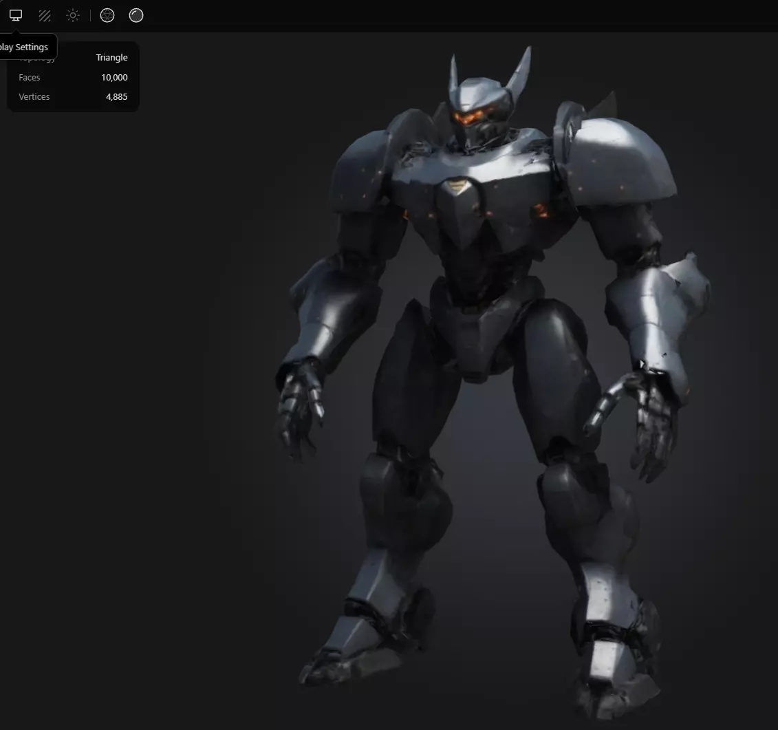 Dark Armored Robot Low-poly 3D model_0
