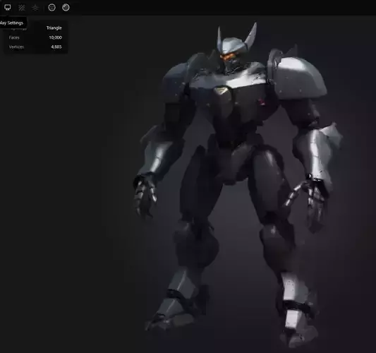 Dark Armored Robot Low-poly 3D model