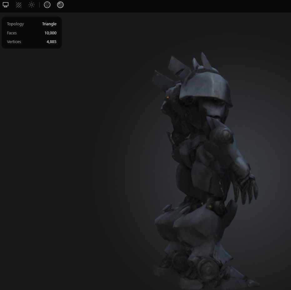 Dark Armored Robot Low-poly 3D model_3