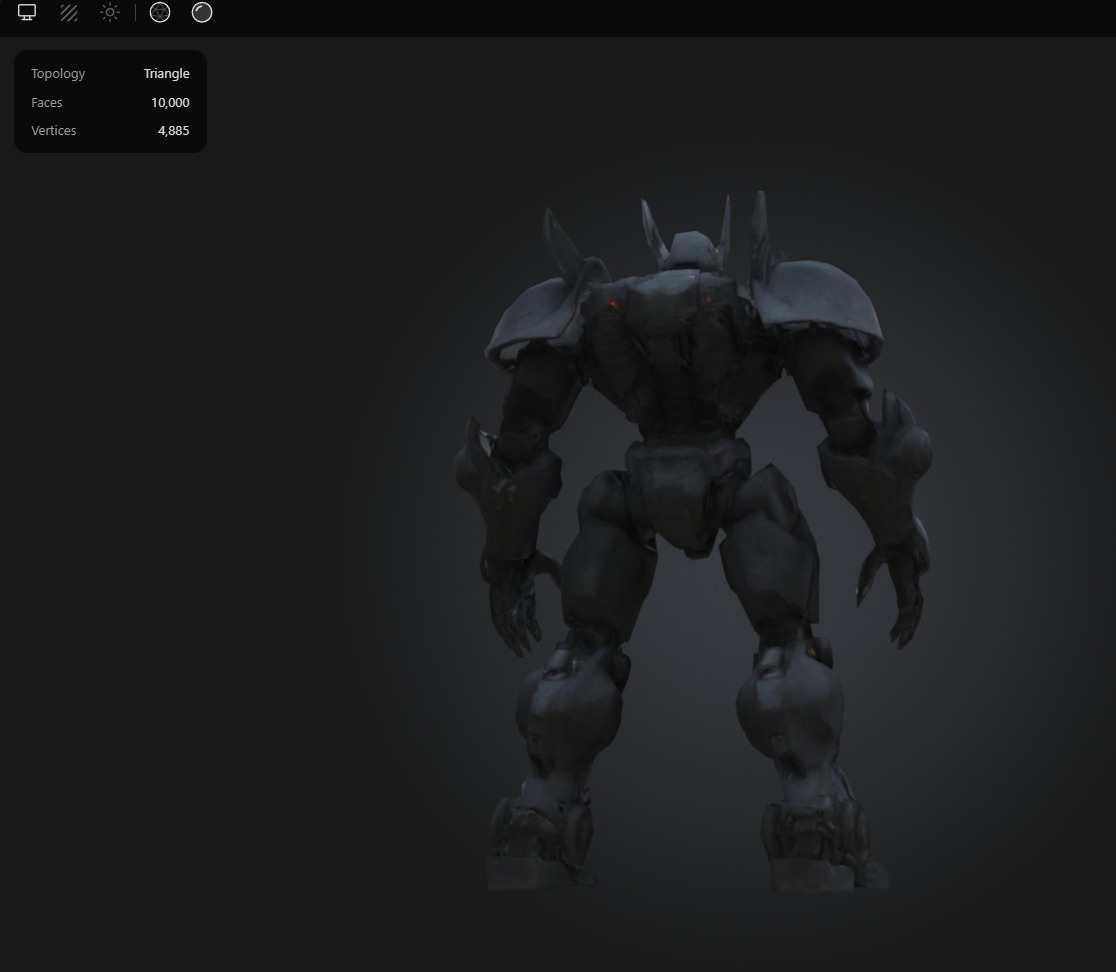 Dark Armored Robot Low-poly 3D model_4
