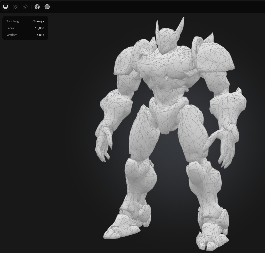 Dark Armored Robot Low-poly 3D model_2