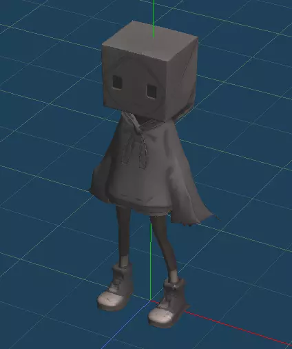 chico con caja en la cabeza  3D model_0