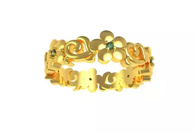 Floral Branch Design Ring 3D print model