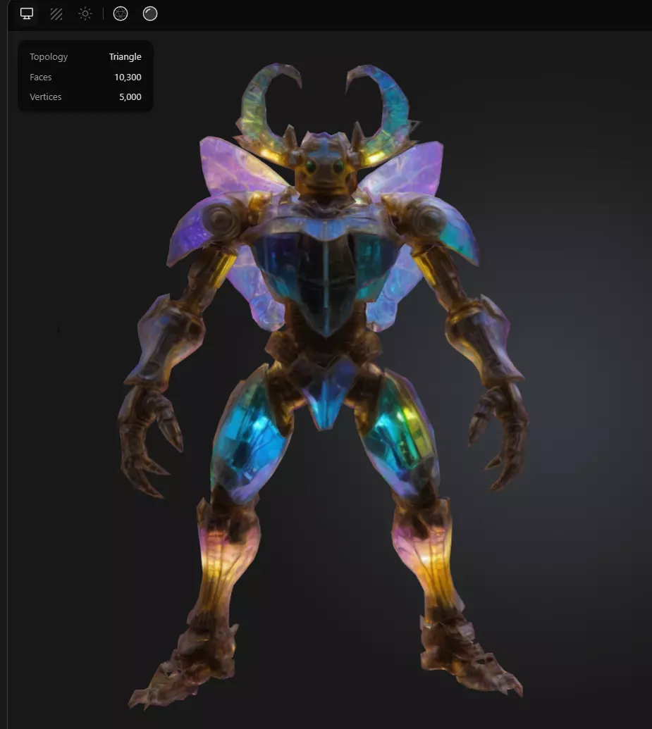 Chromatic Beetle Bot Low-poly 3D model_0