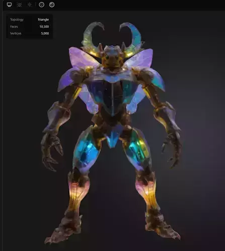  Chromatic Beetle Bot Low-poly 3D model