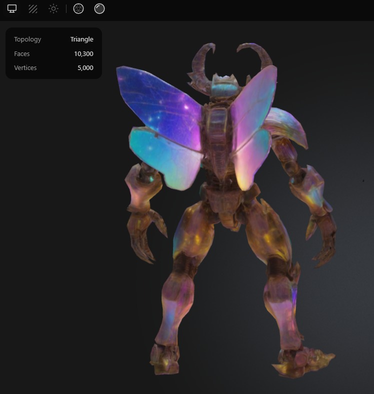 Chromatic Beetle Bot Low-poly 3D model_2