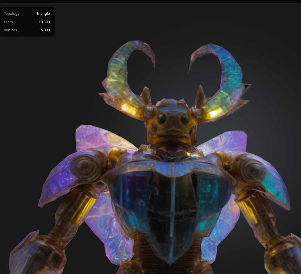 Chromatic Beetle Bot Low-poly 3D model_3