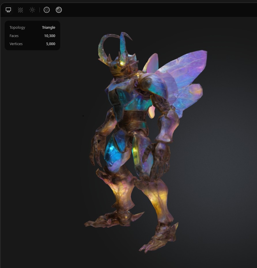Chromatic Beetle Bot Low-poly 3D model_1