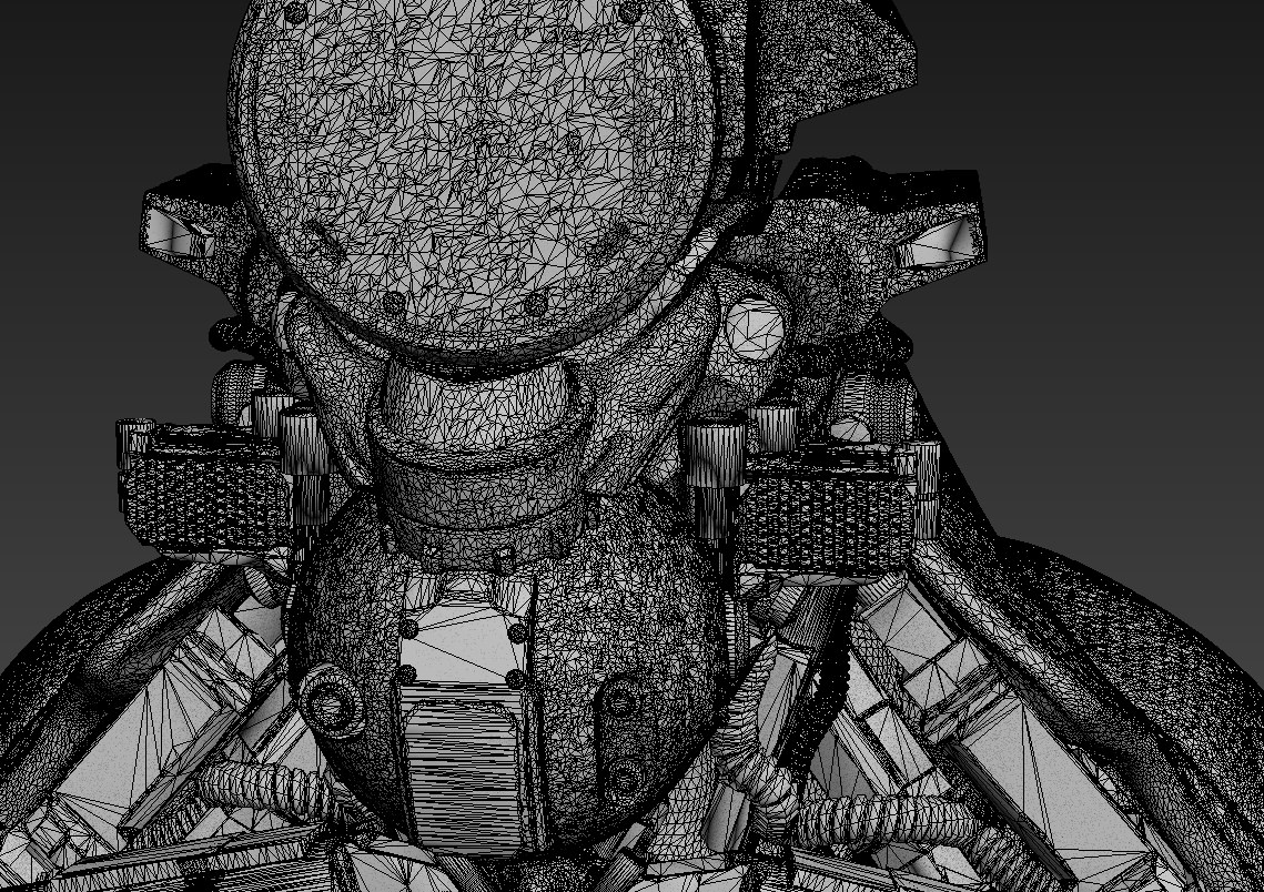 robot bust  3D model_3