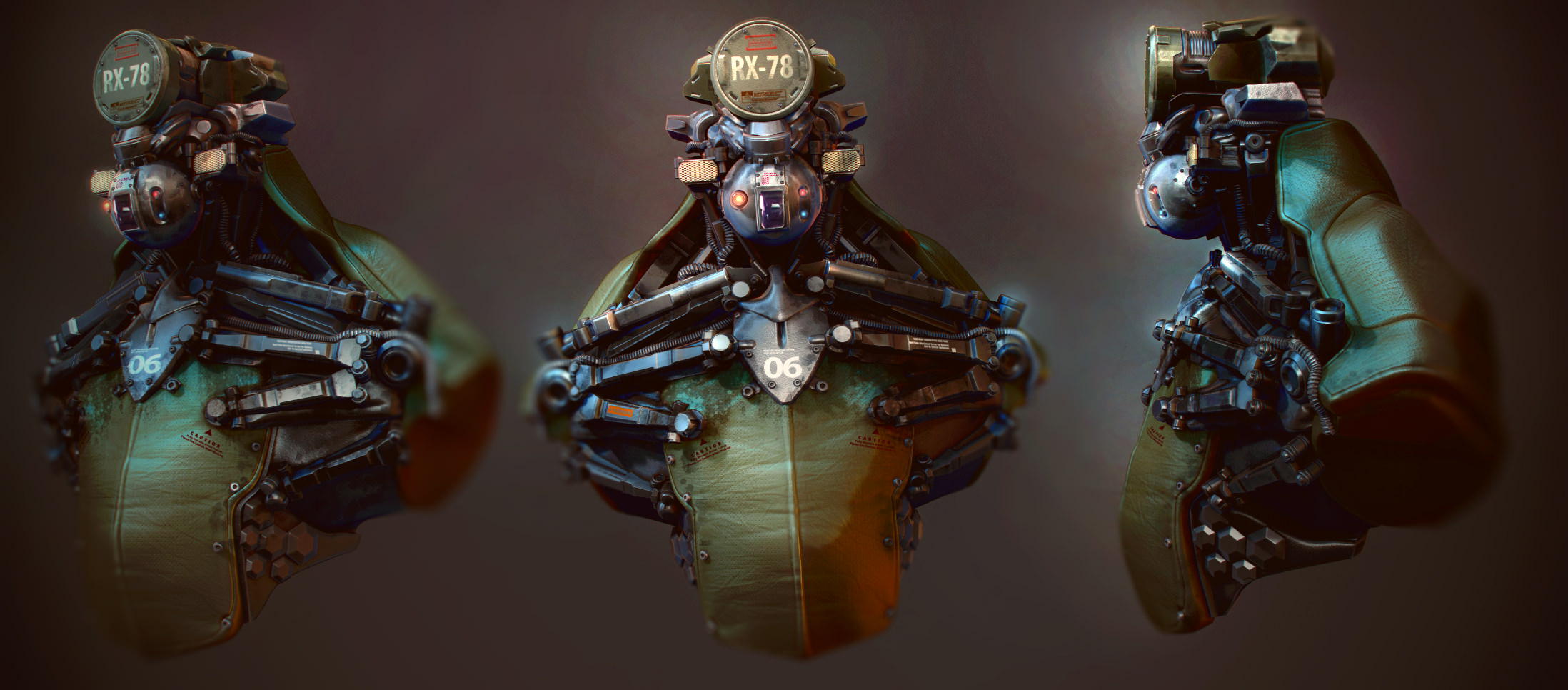 robot bust  3D model_1
