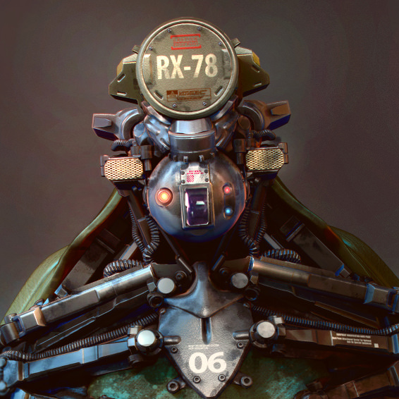 robot bust  3D model_0