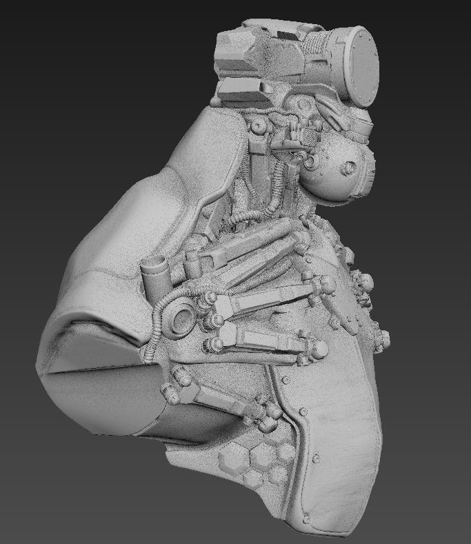 robot bust  3D model_4
