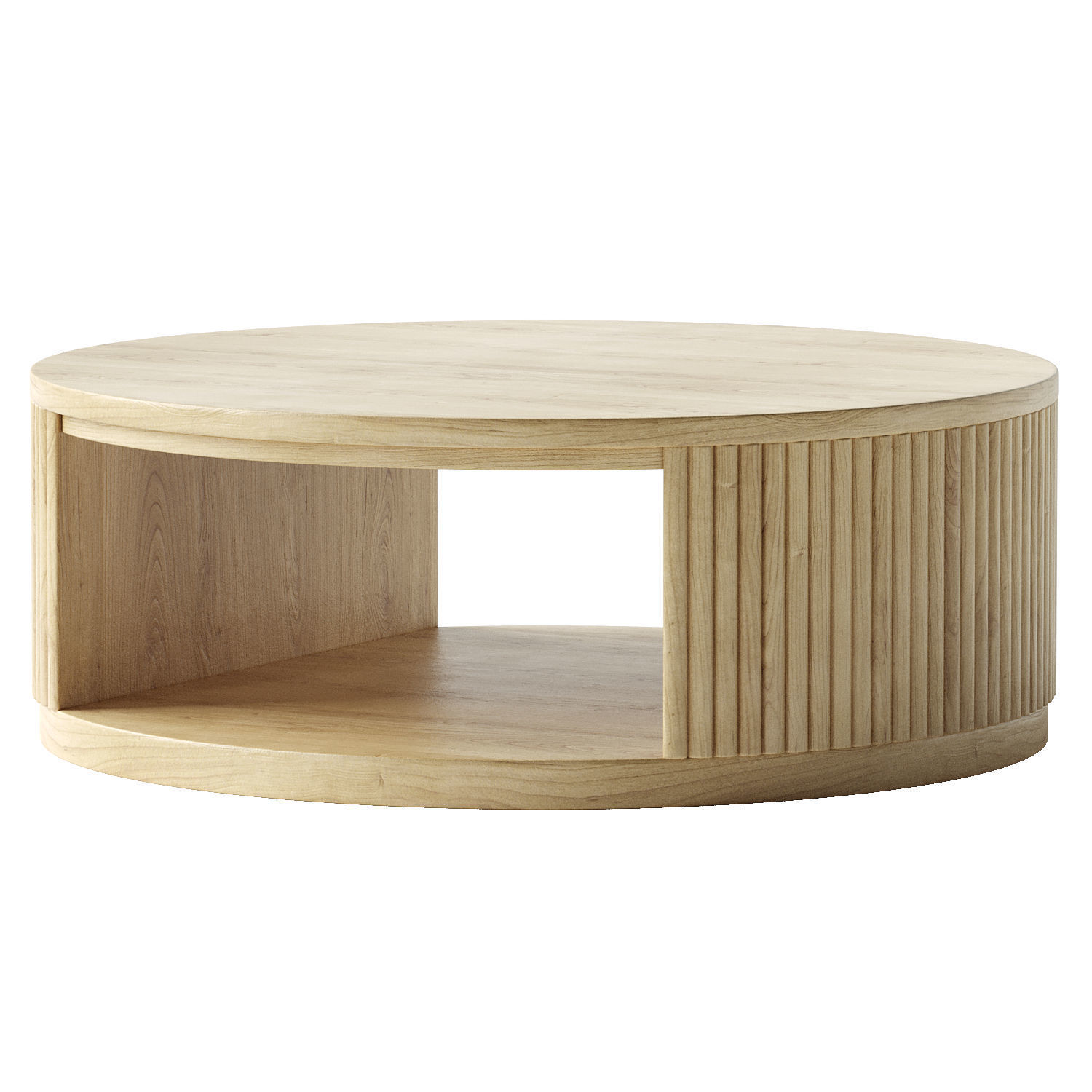 Fitzroy Modern Natural Acacia Coffee Table 3D model_4