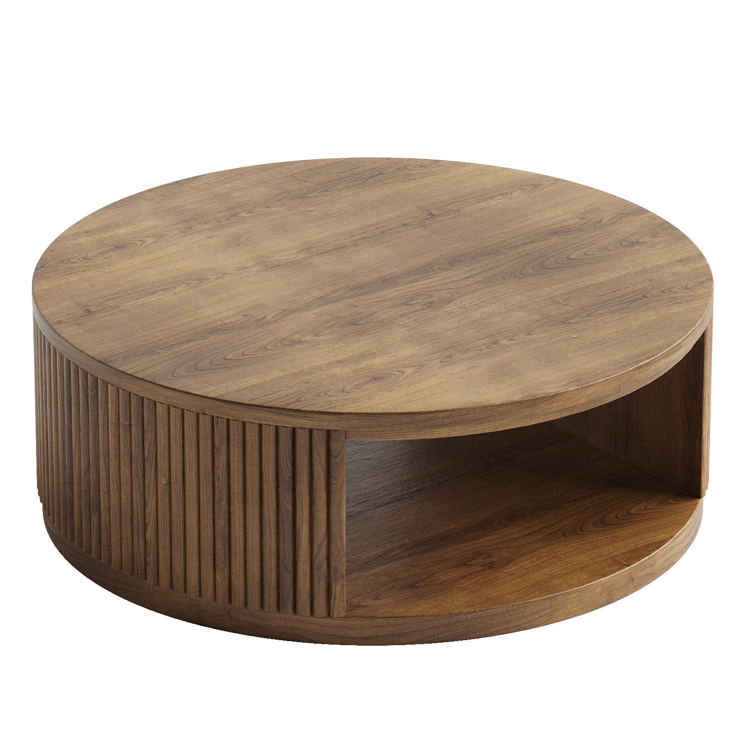 Fitzroy Modern Natural Acacia Coffee Table 3D model_3