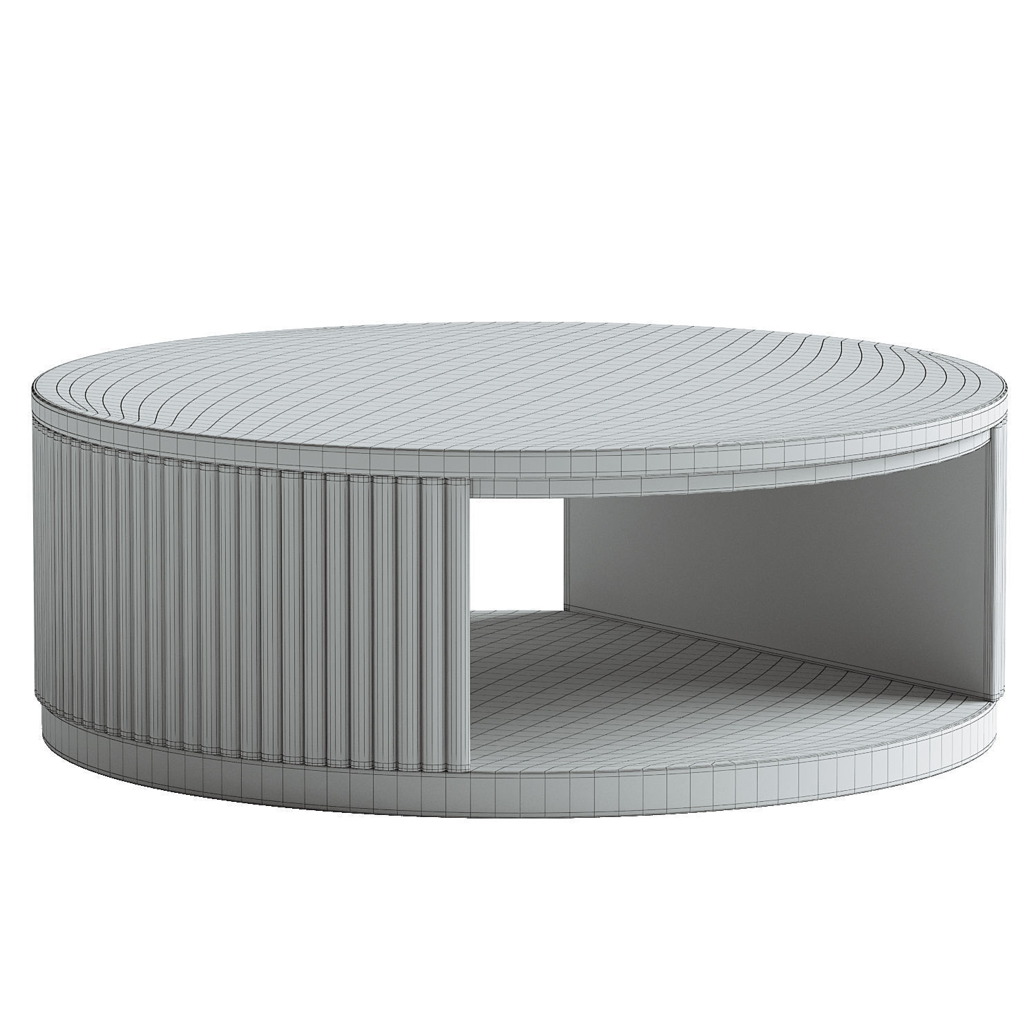 Fitzroy Modern Natural Acacia Coffee Table 3D model_5