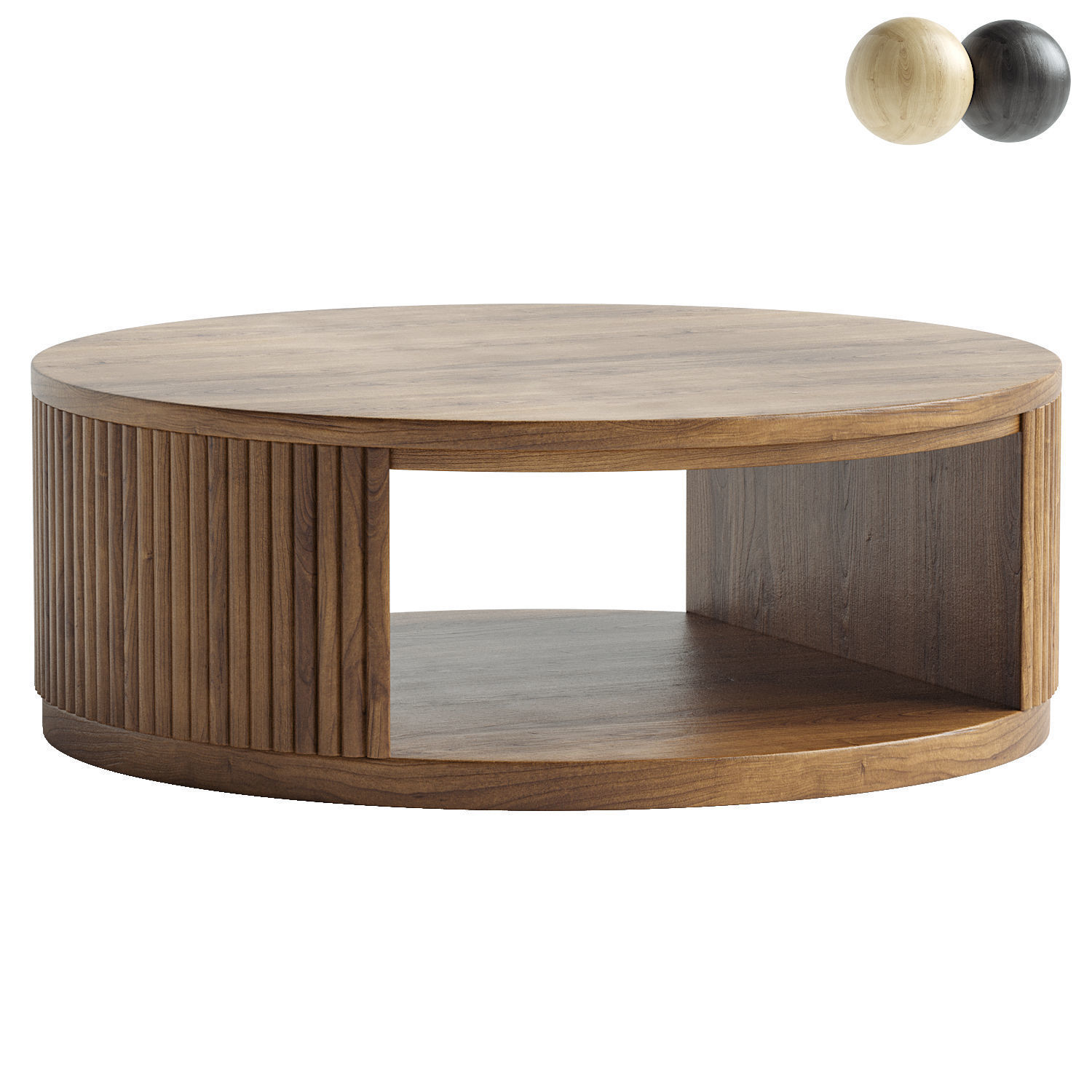 Fitzroy Modern Natural Acacia Coffee Table 3D model_0